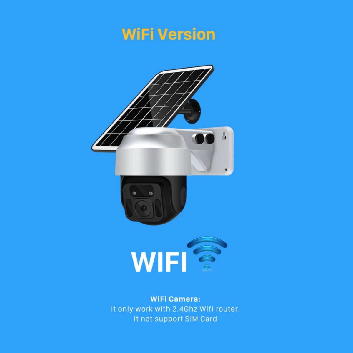Solar Powered Outdoor WiFi / 4G Dome Security Camera 1080P
