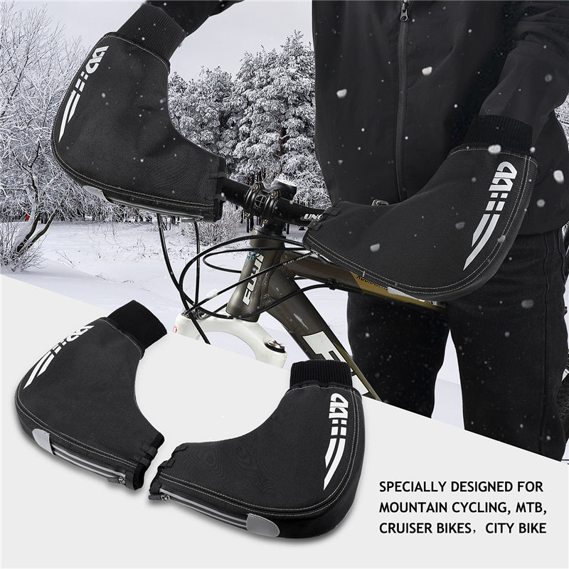 WEST BIKING Winter Cycling Gloves – Thermal Fleece Lined Handlebar Gloves Grey & Black