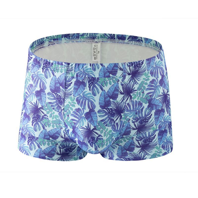 Men's Printed Milk Silk Boxer Briefs – 12 Designs Breathable Low-Waist
