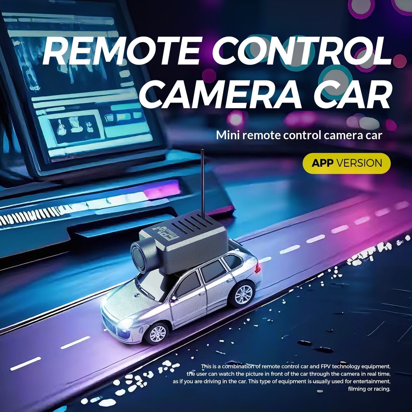 Mini FPV RC Car with Camera – HD Image Transmission Self-Stabilising 4 Colours