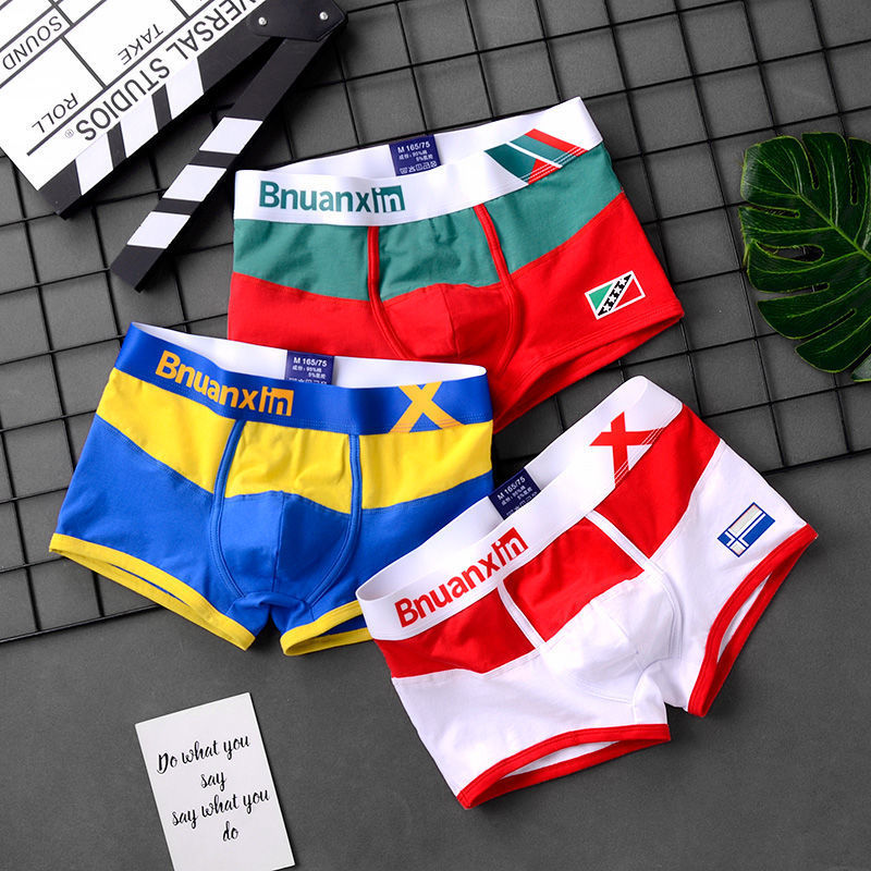Men's Cotton Boxer Briefs 3-Pack – Breathable Sports Underwear 9 Colour Combos