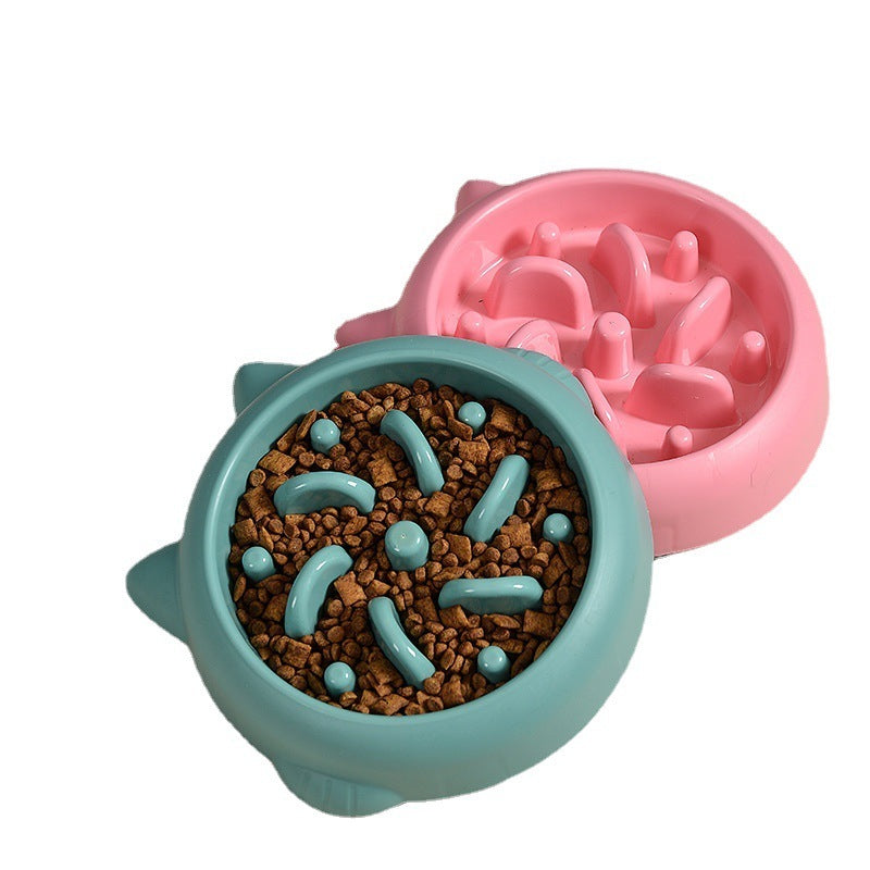 Slow Feeder Dog Bowl | Anti-Gulping Bone Pattern Puzzle Bowl