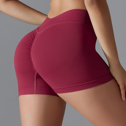 Women's High-Waist Knit Yoga Shorts | Hip Lift | 5 Colours