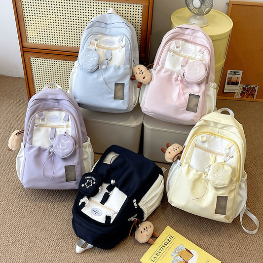 Girls Nylon School Backpack – 5 Colours, Standard & Pendant