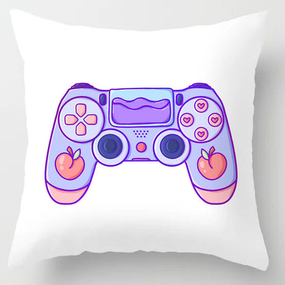 Cartoon & Gaming Print Cushion Cover 45x45cm – Peach Skin Pillowcase