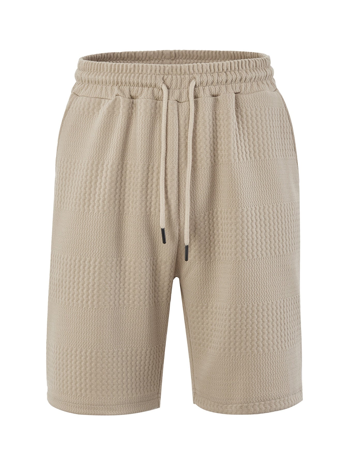 Men's Jacquard Stripe Casual Shorts | Polyester Loose Fit S-3XL