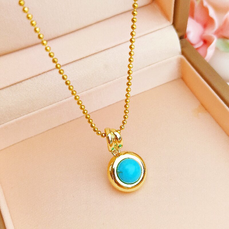 Women's 18K Gold-Plated Bead Chain Necklace | Geometric Starry Sky