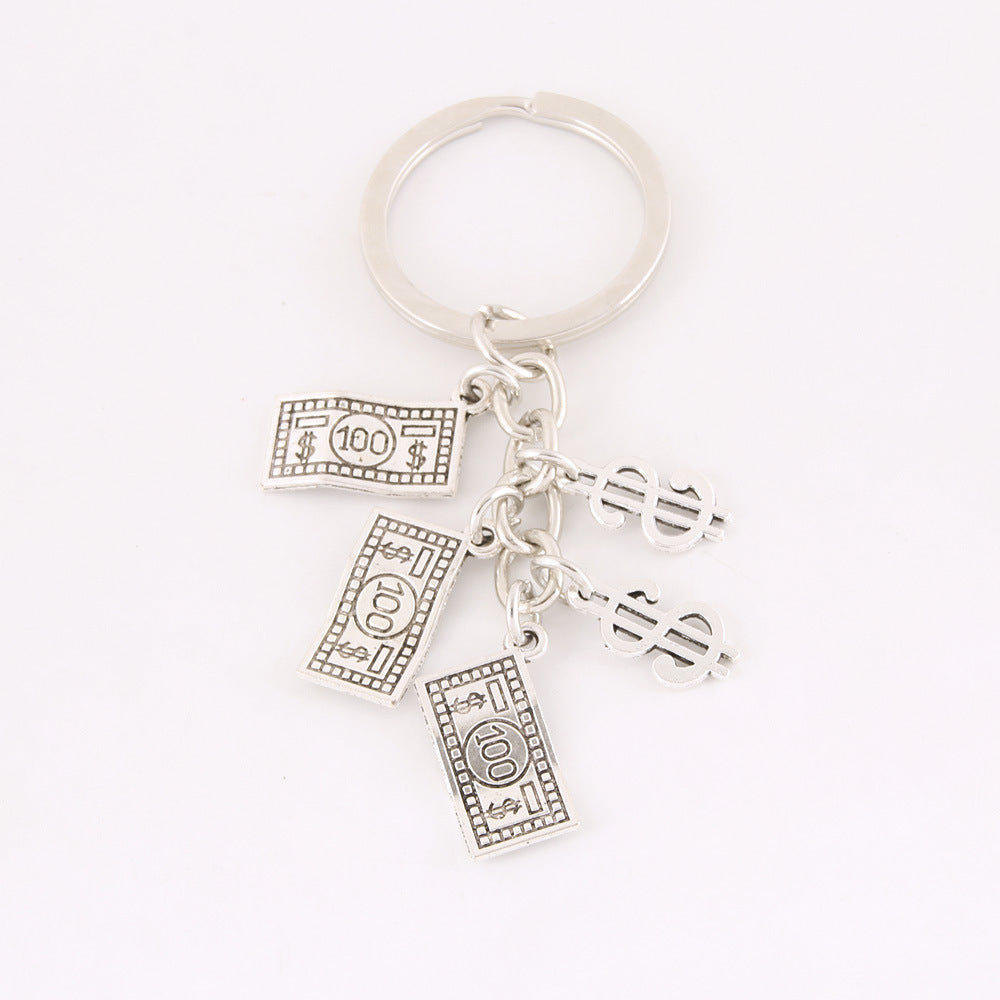 Money Theme Alloy Keychain | Dollar, Abacus & Money Tree Charm