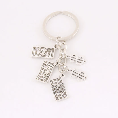 Money Theme Alloy Keychain | Dollar, Abacus & Money Tree Charm