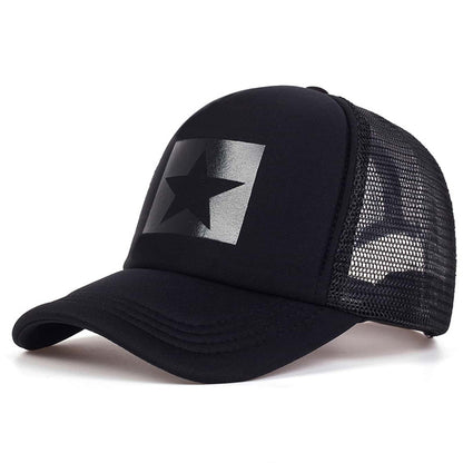 Five-Star Print Baseball Cap - Hip Hop Adjustable Unisex