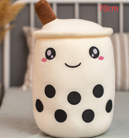 Boba Tea Plush Pillow Cushion - Soft Bubble Tea Stuffed Toy