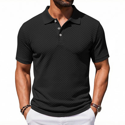 Men's Plaid Collared Polo Shirt | Breathable Short Sleeve