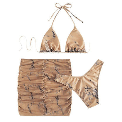 Women's 3-Piece Bikini Set | Bikini Top, Shorts & Mini Skirt