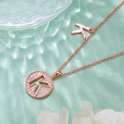 S925 Silver Moissanite Initial K Pendant Necklace