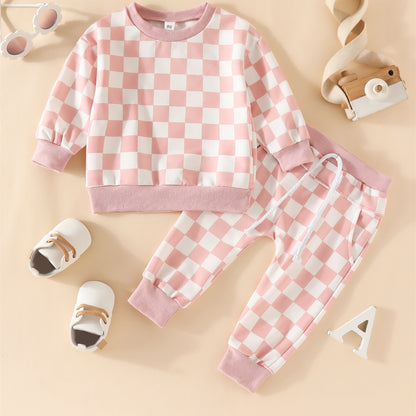 Children's Plaid Cotton Loungewear Set | Unisex Kids Pyjamas