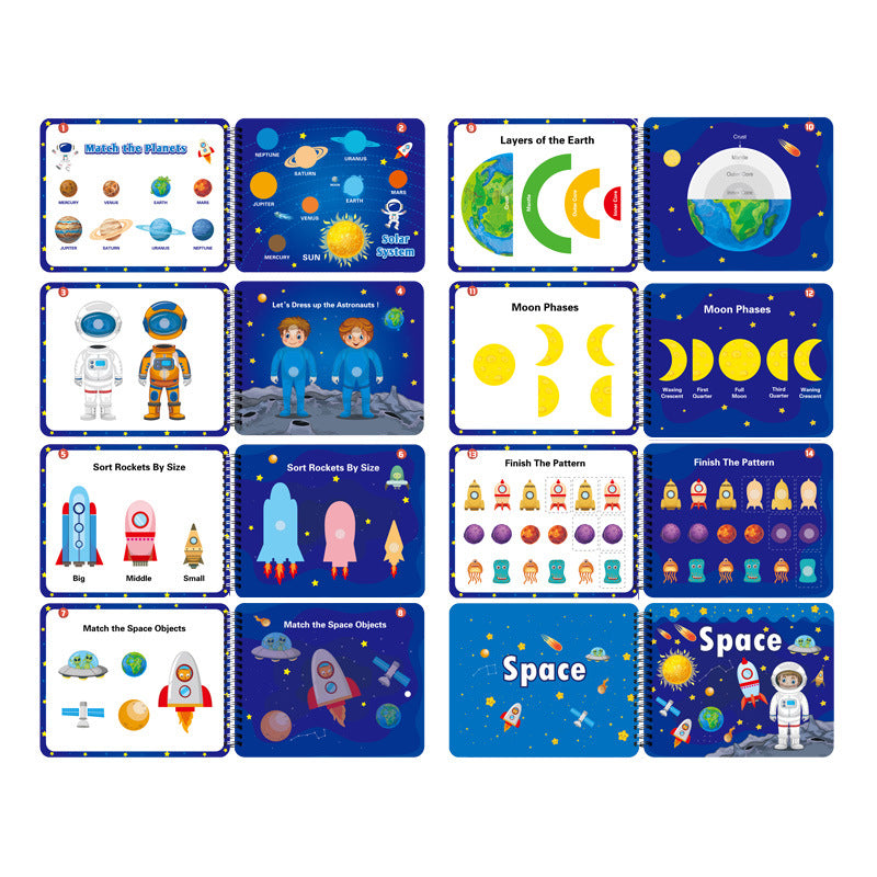 Children's Early Learning Activity Set Velcro Cards Sticker Book Ages 3+ - JParker Collections