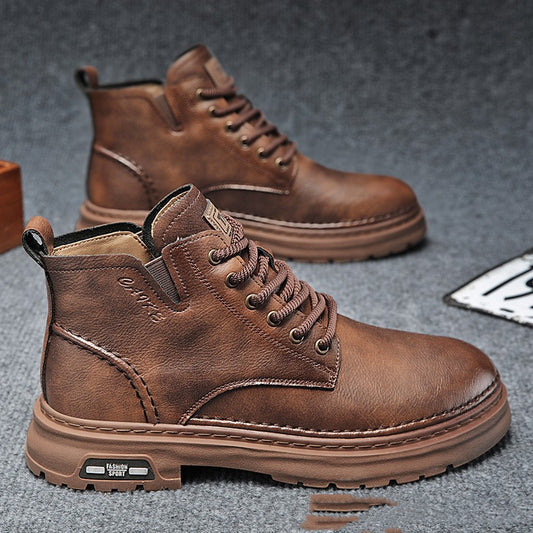Men's Martin Boots | Chunky Sole Mid-Calf Lace-Up