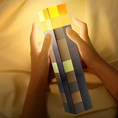 Pixel Game Torch LED Night Light | USB Rechargeable Kids Room Decor