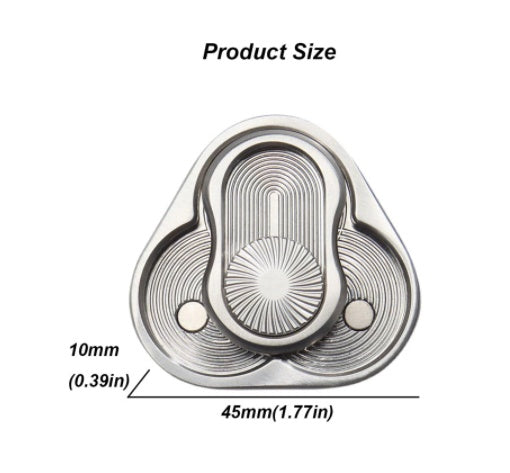 Stainless Steel Rotary Push Card Fidget Toy | Premium Silver EDC