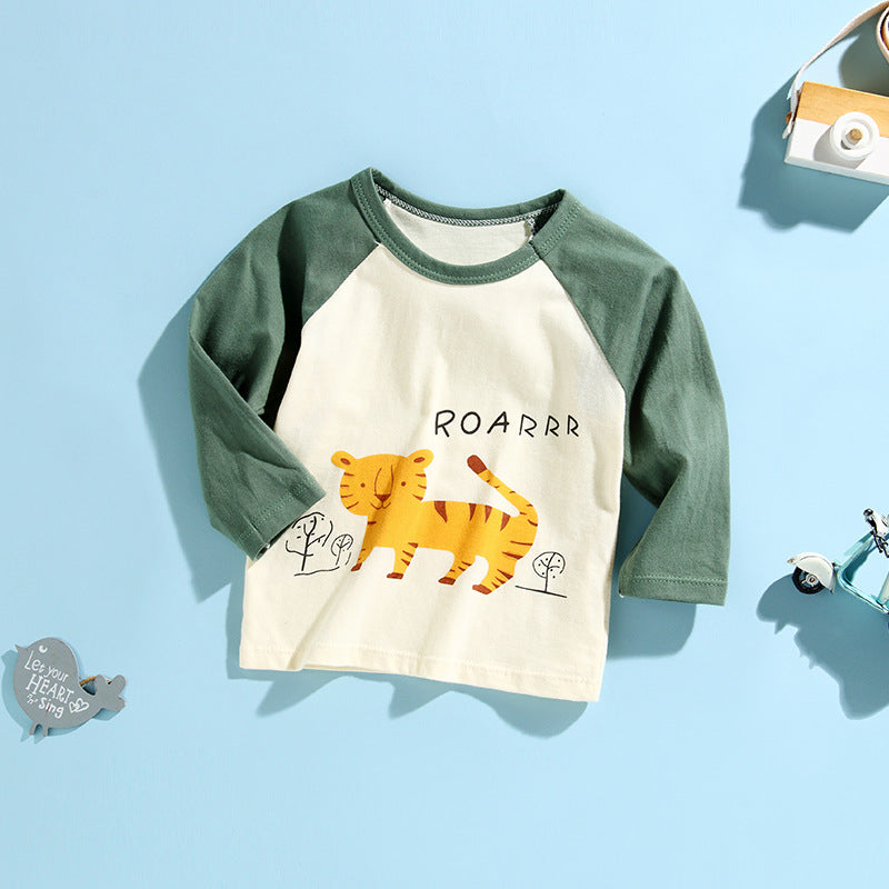Kids Animal Print Long Sleeve Cotton T-Shirt – 13 Designs