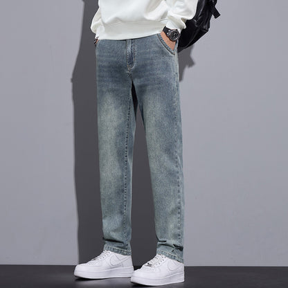 Men's Loose-Fit Straight-Leg Denim Jeans – Vintage Blue