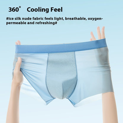 Men's Ice Silk Antibacterial Boxer Briefs – Cool Nylon Underwear 6 Colours