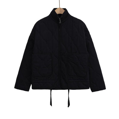 Women's Lace-Up Padded Coat with Pockets - 5 Colours