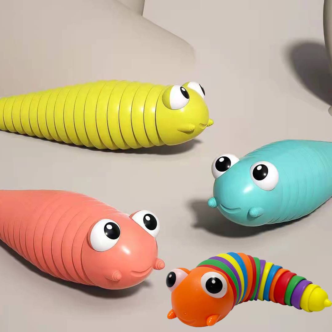Iridescent Rainbow Slug Fidget Decompression Toy | Sensory Gift