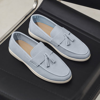Men's Suede Tassel Brogue Slip-On Loafers | EU 39-45