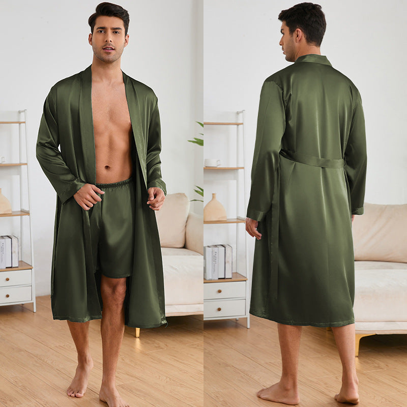 Men's Robe & Shorts Set | Solid Colour Homewear