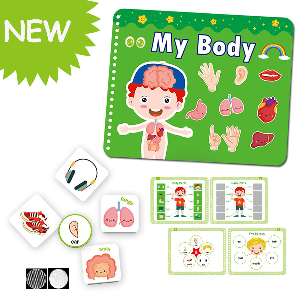 Children's Early Learning Activity Set Velcro Cards Sticker Book Ages 3+ - JParker Collections
