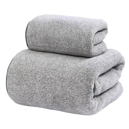 Bamboo Charcoal Coral Fleece Towel Set | Hand & Bath Suit | 4 Designs