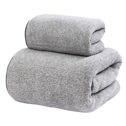 Bamboo Charcoal Coral Fleece Towel Set | Hand & Bath Suit | 4 Designs