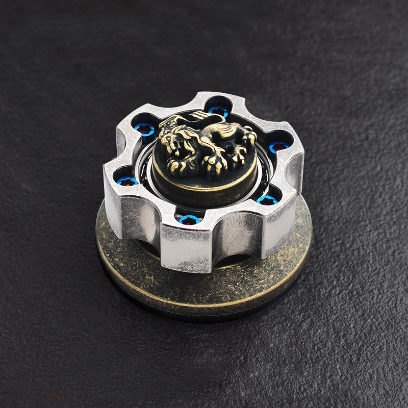 Brass Gear Base Thumb Gyro Fidget Toy | Premium EDC Spinning Top