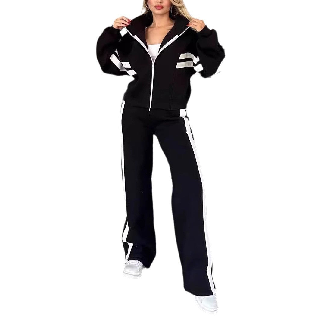Women's Striped Zip Jacket & Trouser Co-ord Set | S-5XL | 5 Colours