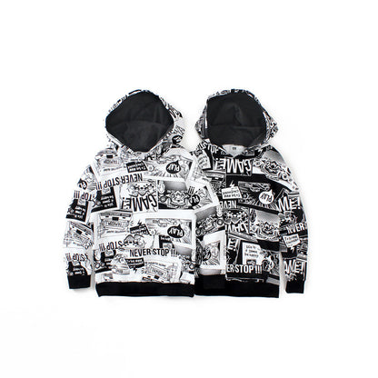 Children's Hooded Cotton Pullover Sweater | Loose Fit Kids Long Sleeve Top