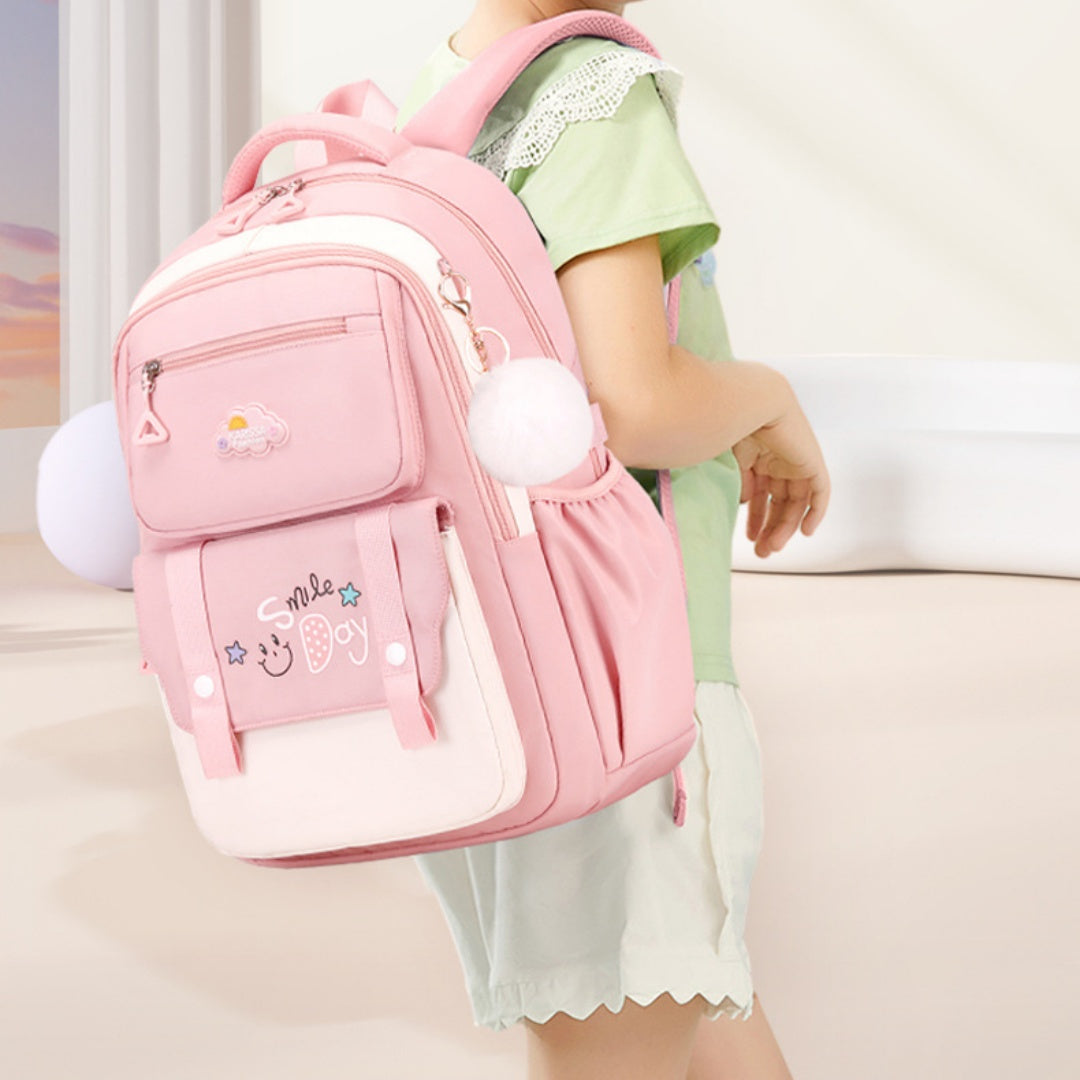 Girls Waterproof Oxford School Backpack – Spine Support, 4 Colours