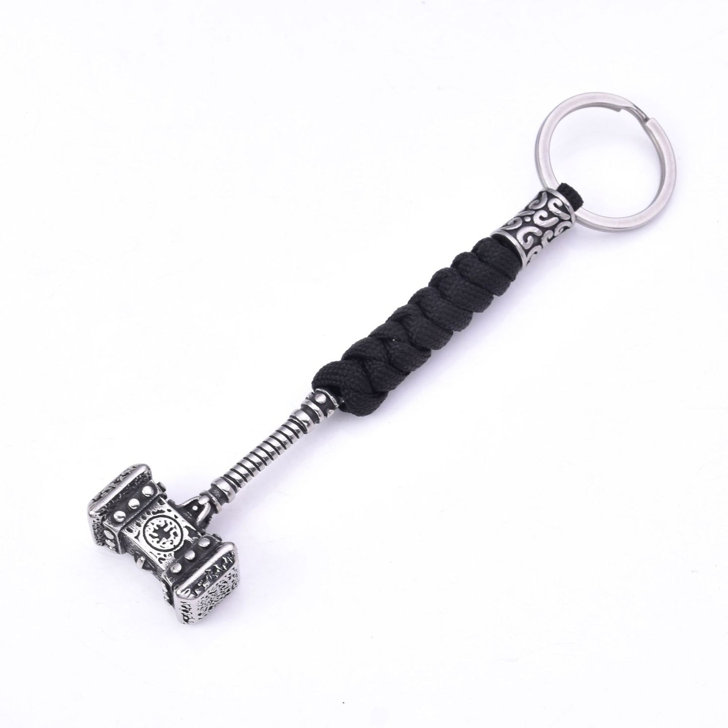 Handmade Woven Paracord Keychain | Steel Hammer Buckle | 7 Colours