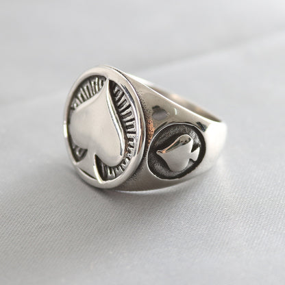 Men's Stainless Steel Sacred Heart of Jesus Ring – Punk Biker Cross Amulet