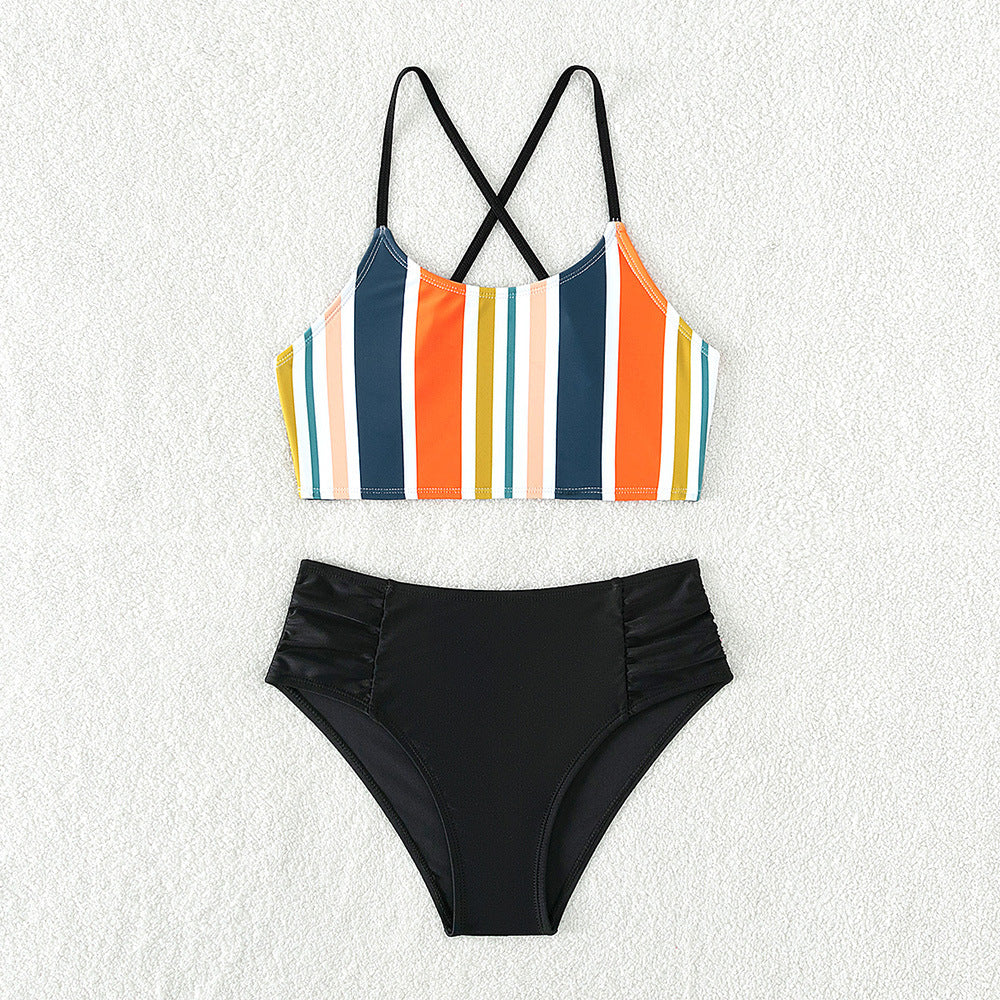 Girls' Two-Piece Bikini Swimsuit | Black | Ages 7–16