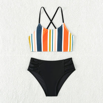 Girls' Two-Piece Bikini Swimsuit | Black | Ages 7–16
