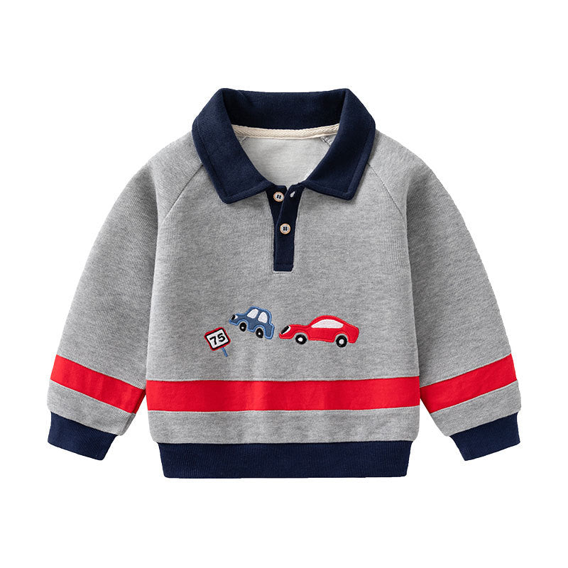 Children's Cotton Long Sleeve Bottoming Shirt | Boys Casual Top