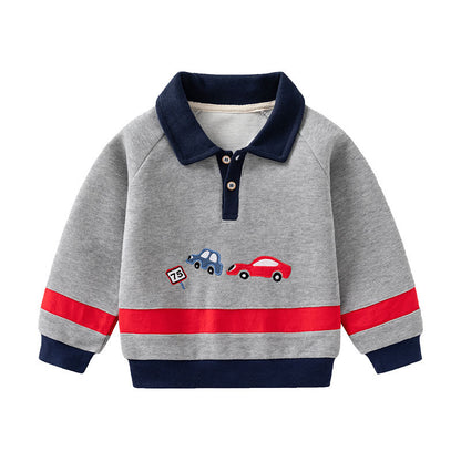 Children's Cotton Long Sleeve Bottoming Shirt | Boys Casual Top