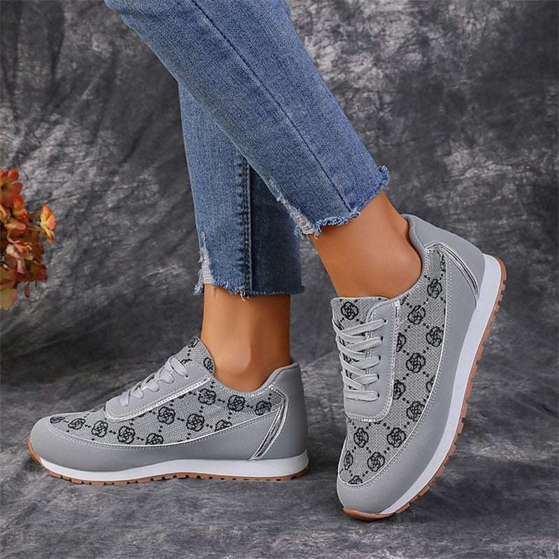 Women's Flat Lace-Up PU Leather Casual Sneakers | EU 35–43