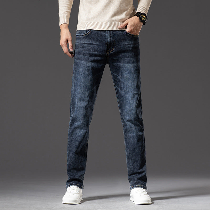 Men's Classic Straight-Leg Denim Jeans – Blue & Dark Blue