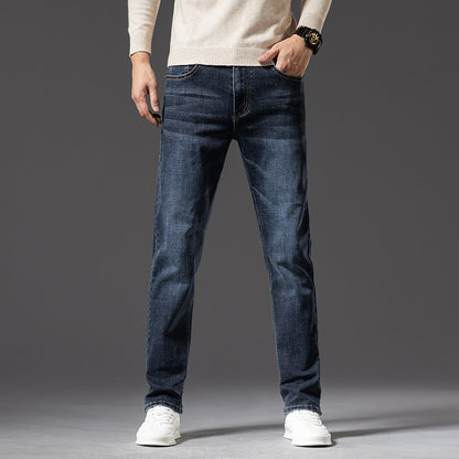 Men's Classic Straight-Leg Denim Jeans – Blue & Dark Blue