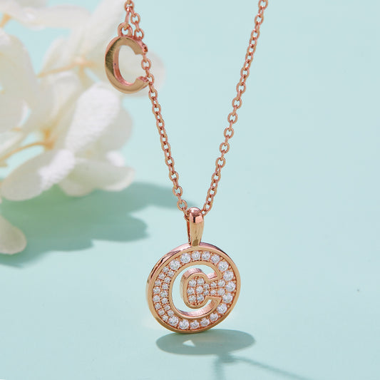 S925 Silver Moissanite Letter C Necklace | GRA Certified