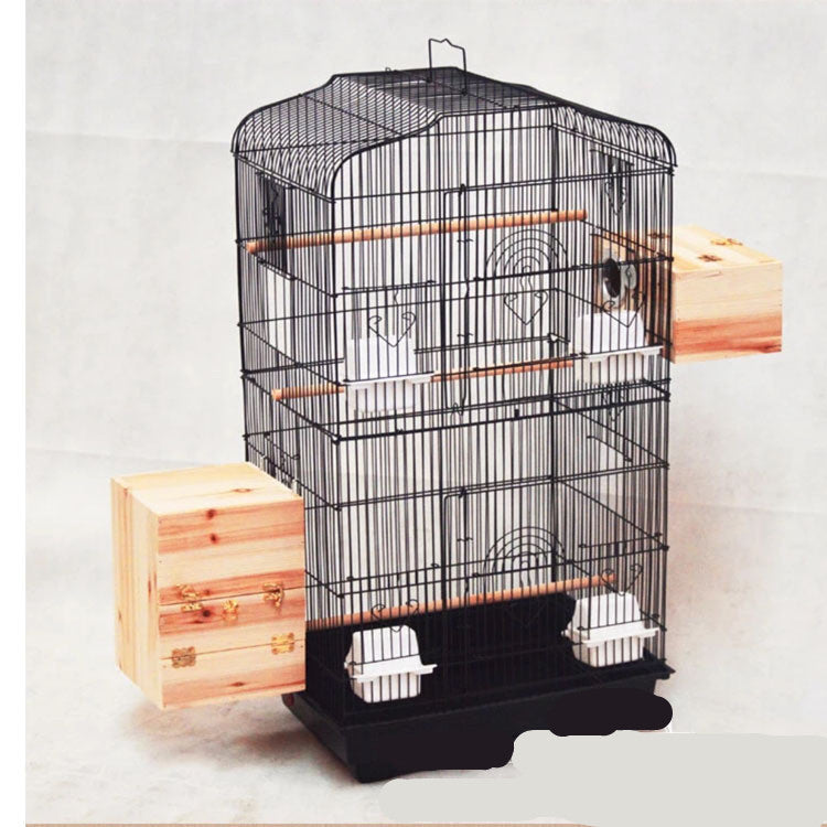 Large Parrot Bird Cage – Steel Wire Birdcage with Perches & Food Cups