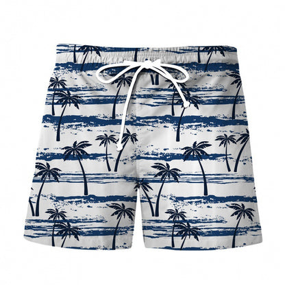 Men's Hawaiian Print Beach Shorts