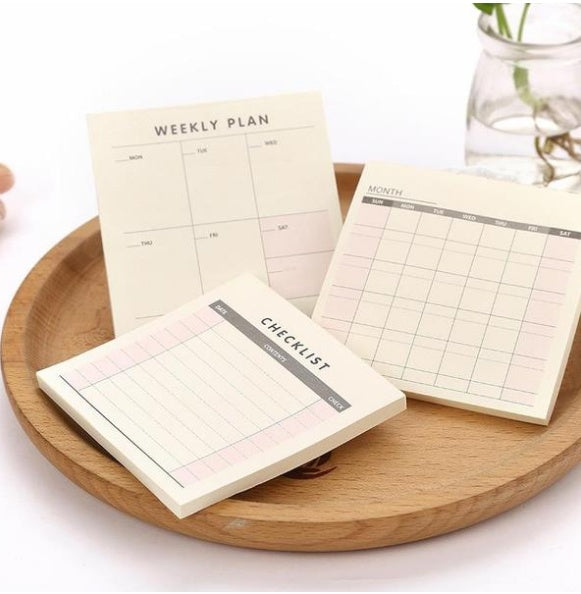 Mini Desk Planner Notepad | Weekly, Monthly & Work | 60 Sheets